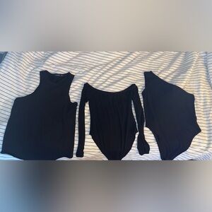3 Black Body Suits